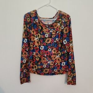 🪩 2/$15 // SHEIN: Plus Allover Floral Print Sheer Mesh Shirt